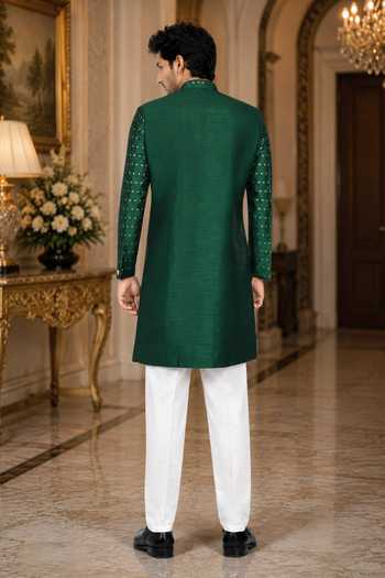 Jhambthreads Silk Sherwani & Pant Set 