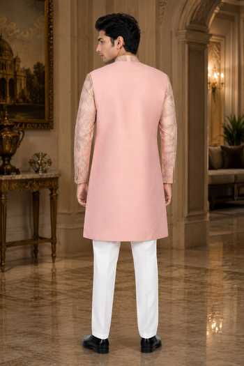Jhambthreads Silk Sherwani & Polo Pant Set 