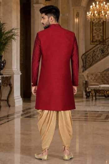 Jhambthreads Silk Sherwani & Peshawari Pant Set 