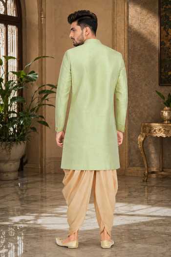 Jhambthreads Draped Sherwani & Peshawari Pant Set 