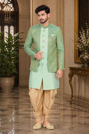Jhambthreads Attached Sherwani Jacket Set 