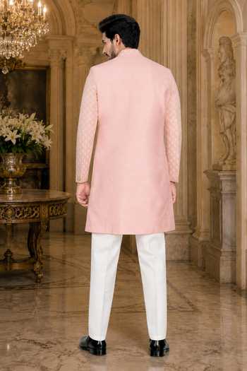 Jhambthreads Panelled Sherwani Jacket & Pant Set 