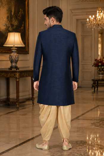 Jhambthreads Draped Sherwani & Peshawari Pant Set 