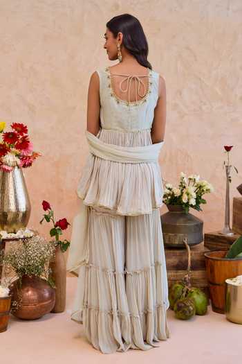 Taro Haya Tiered Sharara Set