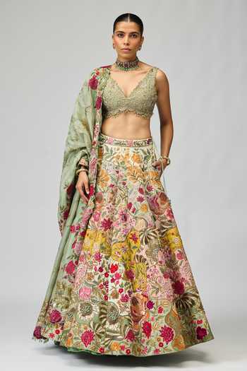 Varun Bahl Floral Embroidered Lehenga Set