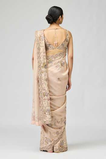 Varun Bahl Viscose Tissue Saree Set 