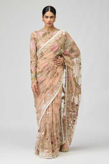 Varun Bahl Embroidered Mono Net Saree Set