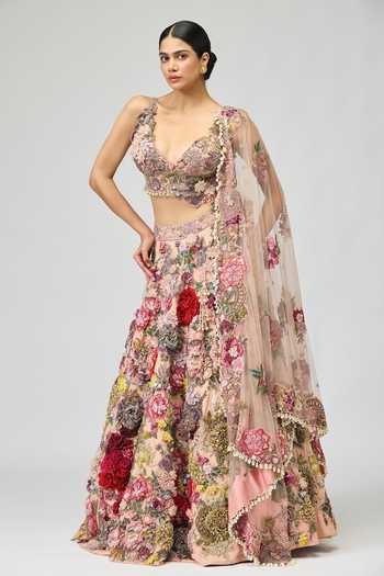 Varun Bahl Embroidered Floral Modal Dupion Lehenga Set