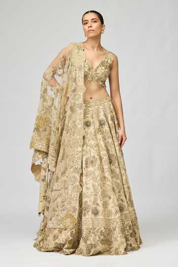 Varun Bahl Floral Embroidered Lehenga Set