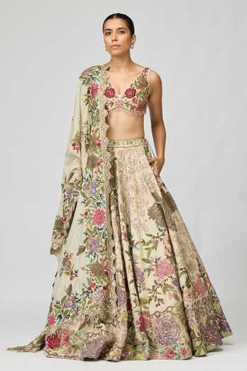 Varun Bahl Floral Embroidered Lehenga Set