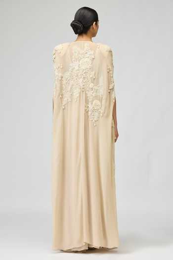 Varun Bahl Embellished Cape Blouse & Palazzo Set