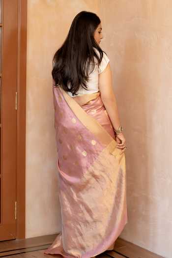 Priyanka Raajiv Tarini Silk Chanderi Saree With Unstitched Blouse Fabric