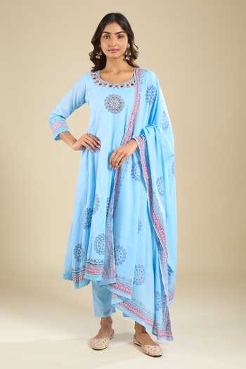 Khwaab By Sanjana Lakhani Printed Cotton Kurta Set With Dupatta And Pant 