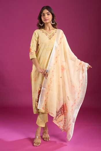 Khwaab By Sanjana Lakhani Printed Cotton Straight Kurta Set 