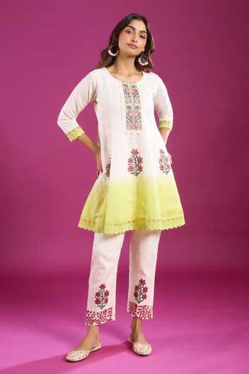 Khwaab By Sanjana Lakhani Straight Embroidered Kurta & Pant Set 