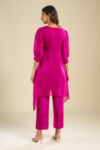 Khwaab By Sanjana Lakhani Asymmetric Embroidered Kurta & Pant Set 