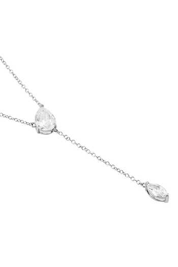 Buy Isharya Silver Plated Evelina Opaline Y Necklace Online at Aza Fashions Buy_Isharya_Silver Plated Evelina Opaline Y Necklace _Online_at_Aza_Fashions