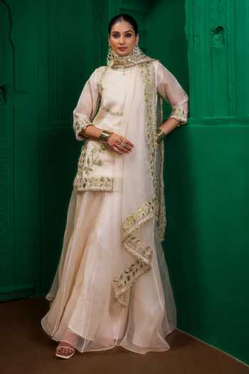 Charu Makkar Mumtaz Embroidered Kurta Sharara Set