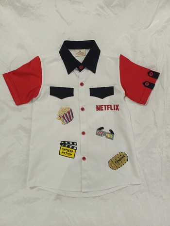 Toplove White Cotton Movie Embroidered Shirt Online at Aza Fashions Toplove_White Cotton Movie Embroidered Shirt _Online_at_Aza_Fashions