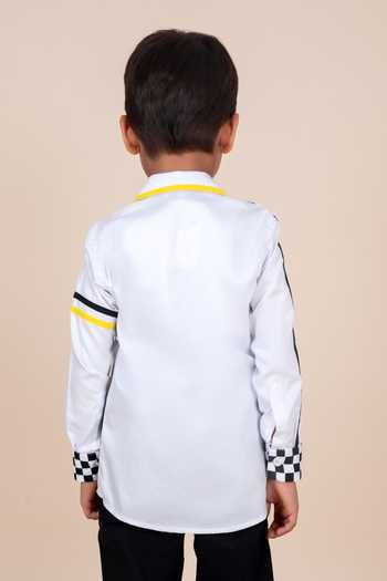 Toplove Black Racer Embroidered Shirt 