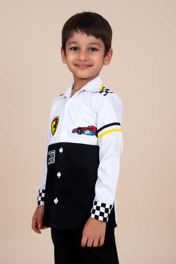 Buy Toplove Black Cotton Racer Embroidered Shirt Online at Aza Fashions Buy_Toplove_Black Cotton Racer Embroidered Shirt _Online_at_Aza_Fashions
