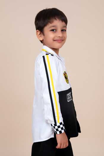 Shop Toplove Black Cotton Racer Embroidered Shirt Online at Aza Fashions Shop_Toplove_Black Cotton Racer Embroidered Shirt _Online_at_Aza_Fashions