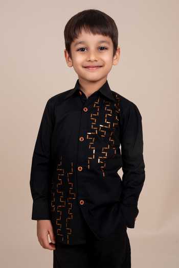 Toplove Copper Embroidered Shirt 