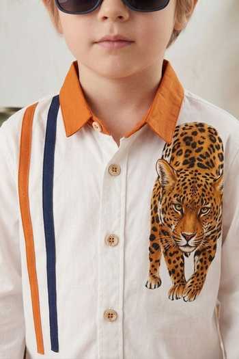 Buy Toplove White Cotton Leopard Hand Paint Shirt Online at Aza Fashions Buy_Toplove_White Cotton Leopard Hand Paint Shirt _Online_at_Aza_Fashions
