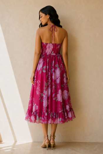 Aroop Shop India Rosee Midi Recycled Chiffon Dress