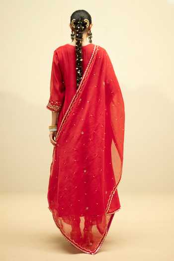 AM by Anita Mittal Taarini Mul Chanderi Anarkali Set 