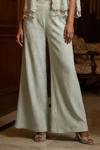 Aditi Somani Blue Cotton Open , Sweetheart Embroidered Cape Pant Set Online at Aza Fashions Aditi Somani_Blue Cotton Open , Sweetheart Embroidered Cape Pant Set _Online_at_Aza_Fashions