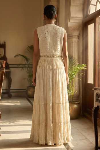 Aditi Somani Chanderi Dress & Jacket Set