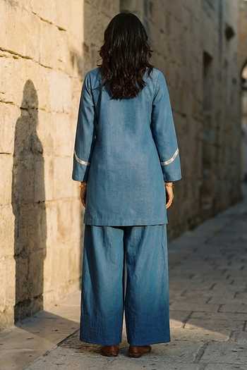 Aditi Somani Denim Embroidered Kurta Set