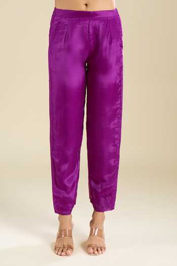 Buy Khwaab By Sanjana Lakhani Purple Silk V-neck Embroidered Kurta Set Online at Aza Fashions Buy_Khwaab By Sanjana Lakhani_Purple Silk V-neck Embroidered Kurta Set _Online_at_Aza_Fashions