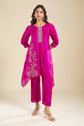Khwaab By Sanjana Lakhani Asymmetric Embroidered Kurta & Pant Set 