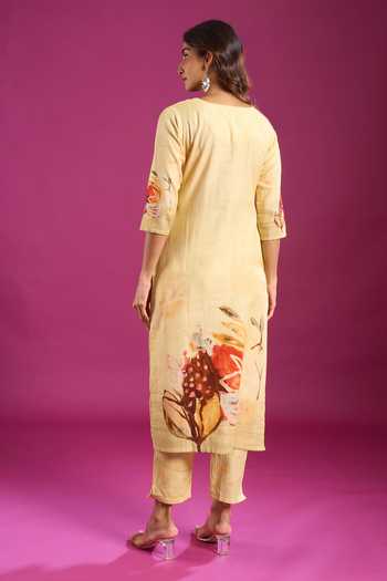 Khwaab By Sanjana Lakhani Printed Cotton Straight Kurta Set 