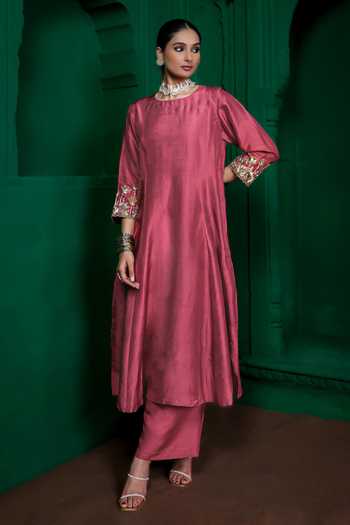 Charu Makkar Malini Border Embroidered Kurta & Pant Set