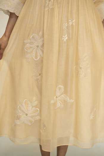 Shop AM by Anita Mittal Beige Chanderi Round Neck Zara Embroidered Tunic And Pant Set Online at Aza Fashions Shop_AM by Anita Mittal_Beige Chanderi Round Neck Zara Embroidered Tunic And Pant Set _Online_at_Aza_Fashions