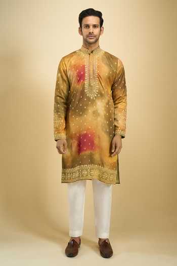 Arihant Rai Sinha Multi Color Silk, Viscose, Polyester Woven Buttis And Embroidered Kurta Set Online at Aza Fashions Arihant Rai Sinha_Multi Color Silk, Viscose, Polyester Woven Buttis And Embroidered Kurta Set _Online_at_Aza_Fashions