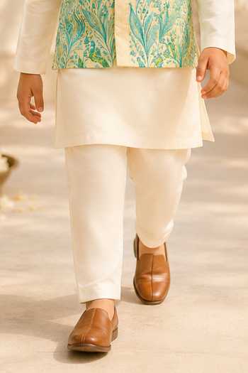 Buy MI Dulce AN'YA Yellow Cotton, Chanderi Embroidery, Applique Lemon Bundi Set Online at Aza Fashions Buy_MI Dulce AN'YA_Yellow Cotton, Chanderi Embroidery, Applique Lemon Bundi Set _Online_at_Aza_Fashions