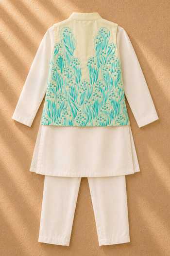 MI Dulce AN'YA Lemon Yellow Applique Bundi Set