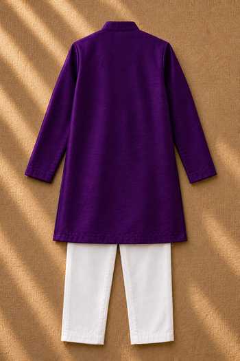 MI Dulce AN'YA Purple Embroidered Kurta Set