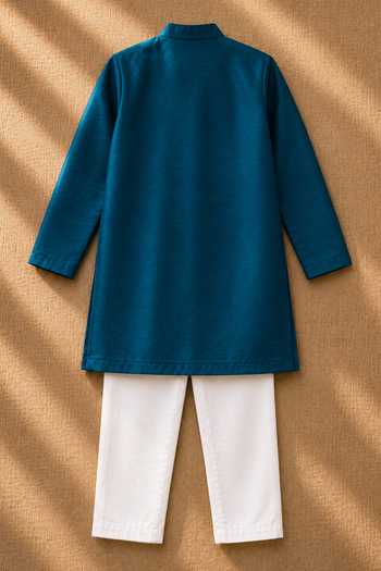 MI Dulce AN'YA Teal Embroidered Kurta Set