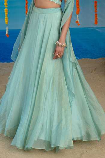Mint Blush Blue Silk, Tissue Halter Neck Frost Embroidered Blouse And Lehenga Set Online at Aza Fashions Mint Blush_Blue Silk, Tissue Halter Neck Frost Embroidered Blouse And Lehenga Set _Online_at_Aza_Fashions