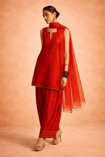 Meesa Mehroom Sleeveless Kurta Set 