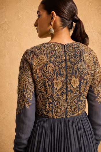 Buy Meesa Blue Organza, Georgette, Shantoon Square Payal Hand Embroidered Anarkali Set Online at Aza Fashions Buy_Meesa_Blue Organza, Georgette, Shantoon Square Payal Hand Embroidered Anarkali Set _Online_at_Aza_Fashions