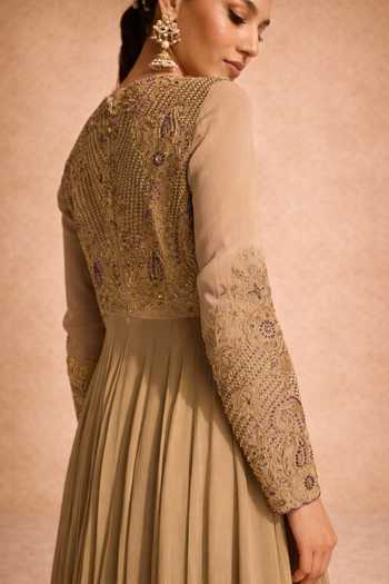 Buy Meesa Beige Organza, Crepe, Shantoon High Neck Hania Hand Embroidered Anarkali Set Online at Aza Fashions Buy_Meesa_Beige Organza, Crepe, Shantoon High Neck Hania Hand Embroidered Anarkali Set _Online_at_Aza_Fashions