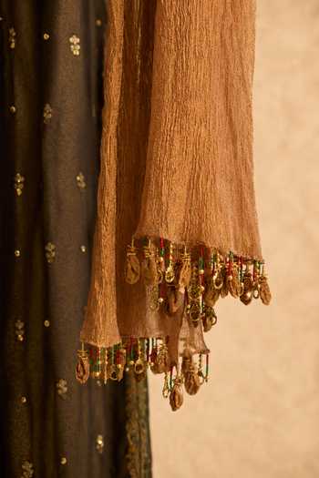 Meesa Brown Cotton, Tissue Keyhole Neck Amanat Hand Embroidered Kurta Set at Aza Fashions Meesa_Brown Cotton, Tissue Keyhole Neck Amanat Hand Embroidered Kurta Set _at_Aza_Fashions