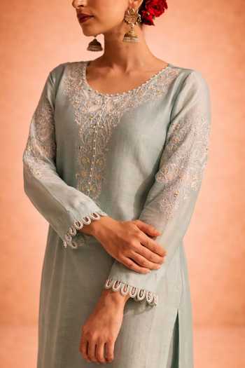 Meesa Qissa Yoke Embroidered Kurta Set 