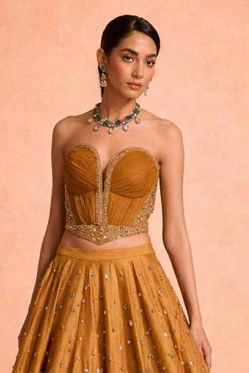 Meesa Gulnaz Hand Embroidered Lehenga & Corset Set 